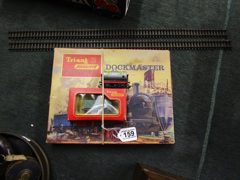 Boxed Tri-Ang clockwork train set - Dockmaster