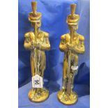 Solid brass Neapolitan soldiers - H: 29cm