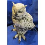 Ceramic Raku owl - H: 35cm