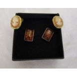 2 pairs of earrings to include amber