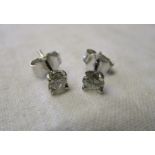 Pair of 18ct white gold diamond stud earrings