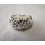 Silver & CZ designer ring