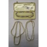 2 Jackie Kennedy pearl necklaces (as sold on QVC channel) & another pearl necklace in Ciro box