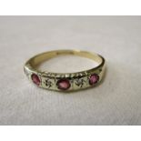 Gold ruby & diamond set ring