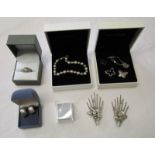 Collection of costume jewellery to include silver