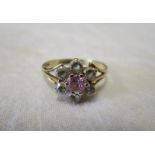 Gold amethyst set cluster ring