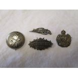 4 antique silver brooches