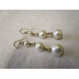 Pair of gold and pearl drop earrings