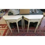 Pair of painted hall tables