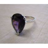 Silver & amethyst ring