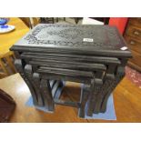 Nest of 4 ebonised tables