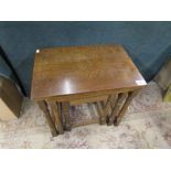 Nest of 3 oak tables