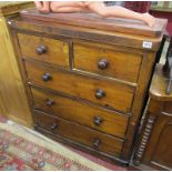 Victorian mahogany chest of 2 over 3 drawers - Approx H:110cm x W: 96cm x D47cm