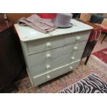 Painted pine chest of 2 over 3 drawers