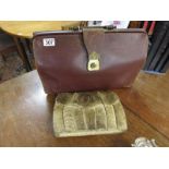 Leather bag & crocodile skin handbag