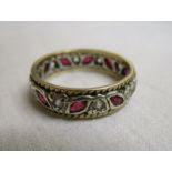 Gold ruby eternity ring (Size approx P)