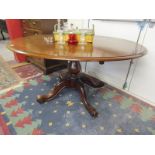 Mahogany oval pedestal dining table