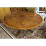 Fine inlaid large circular dining table