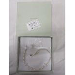 Boxed Mitsukoshi freshwater pearl necklace & earrings