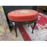 Oval stool on cabriole legs