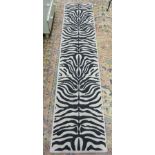 Zebra print wool runner