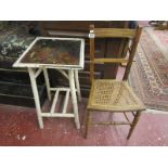 Bamboo table & bedroom chair