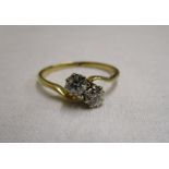 18ct gold diamond twist ring