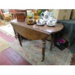 Victorian mahogany oval drop-leaf table