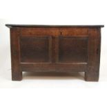 An early 18th century oak coffer,