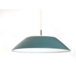 A 1960/70's turquoise enamelled ceiling light CONDITION REPORT: Some wear and marks,