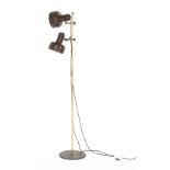 A 1970's brown enamelled twin spot standard lamp CONDITION REPORT: Will require a