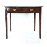 A late 18th century mahogany, ebony strung and banded side table,