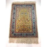 A handwoven Indian rug,