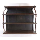 A set of 18th century mahogany and pine wall hanging shelves,