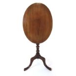 A 19th century mahogany tilt top tripod table,