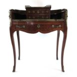 A 19th century French kingwood, parquetry, strung and brass mounted writing desk,