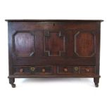 A 17th century style oak mule chest,