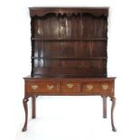 A mid 18th century oak dresser,