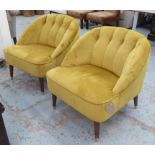 ARMCHAIRS, a pair, 1960s Danish style, leaf green finish, 70cm W.