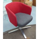 ORANGEBOX HAY ARMCHAIR, red and grey felt finish, 77cm H.