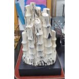 PETRIFIED BAMBOO ON STAND, 85cm H.