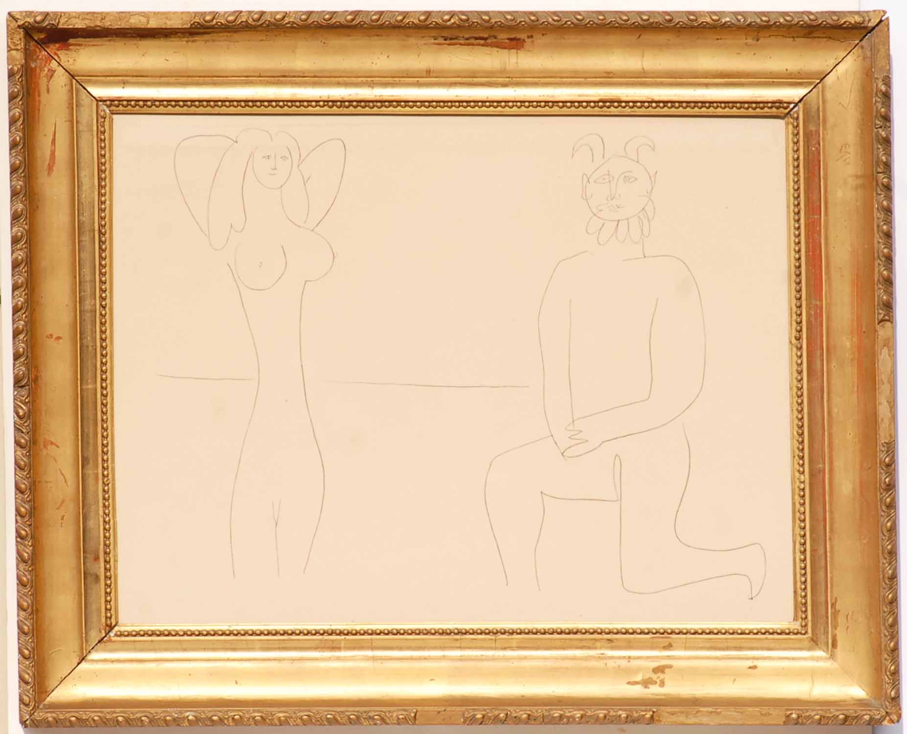 PABLO PICASSO 'Nude and faun', 1958, lithograph, edition of 300, Antibes suite, printed by Jacomet,