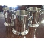 CHAMPAGNE BUCKETS, a set of three, marked Louis Roederer, 24cm H.