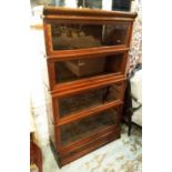 GLOBE WERNICKE BOOKCASE, Early 20th century oak, a stack of four sections,