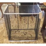 NURSERY FENDER, Victorian mesh metal and silvered metal bound and hinged sections,