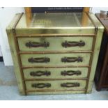 AVIATOR DESIGN BEDROOM CHEST, gilt finish, 91cm H.