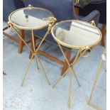 SIDE TABLES, a pair, French 1950s style gilt finish, 77cm H.