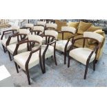 DINING CHAIRS, a set of ten, 'Neoz', by Philippe Starck, in cream leather, each chair RRP £1500 new,