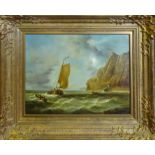 20TH CENTURY SCHOOL, manner of Hermanus Koekkoek (1815-1882), 'Seascape with fishing vessels',