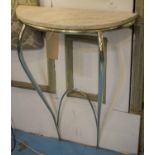 CONSOLE TABLE, Art Deco semi circular,